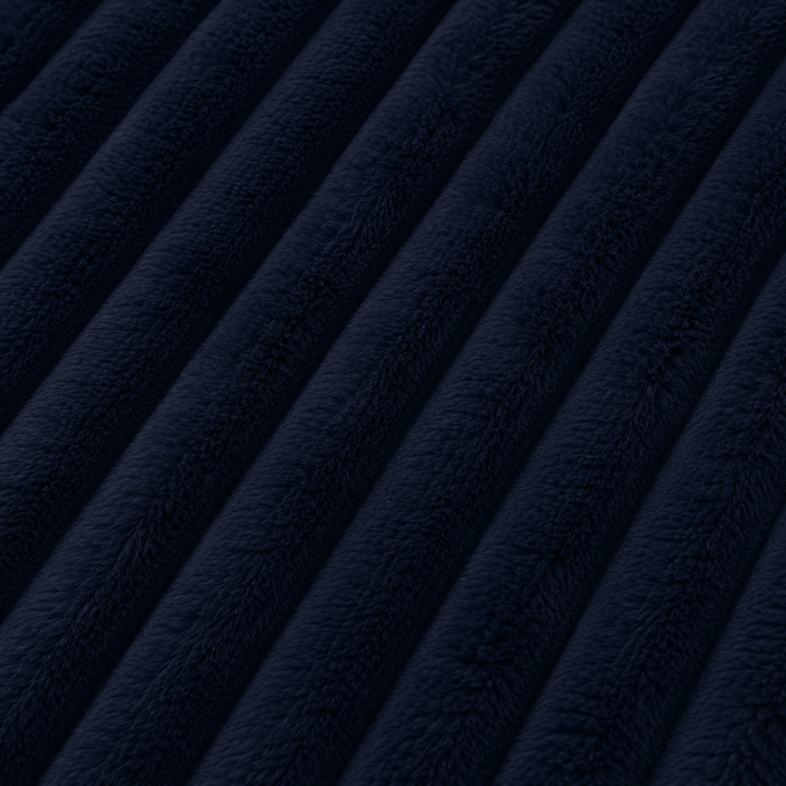 Revêtement fourrure côtelée, bleu foncé, texture du module d’angle de canapé modulable
