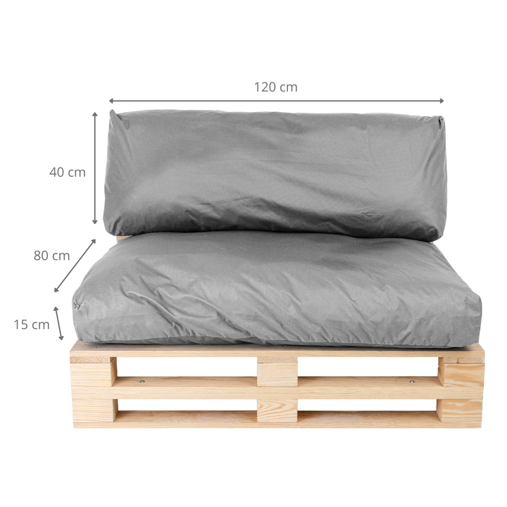 Waterafstotende palletkussens met afneembare hoes - SET