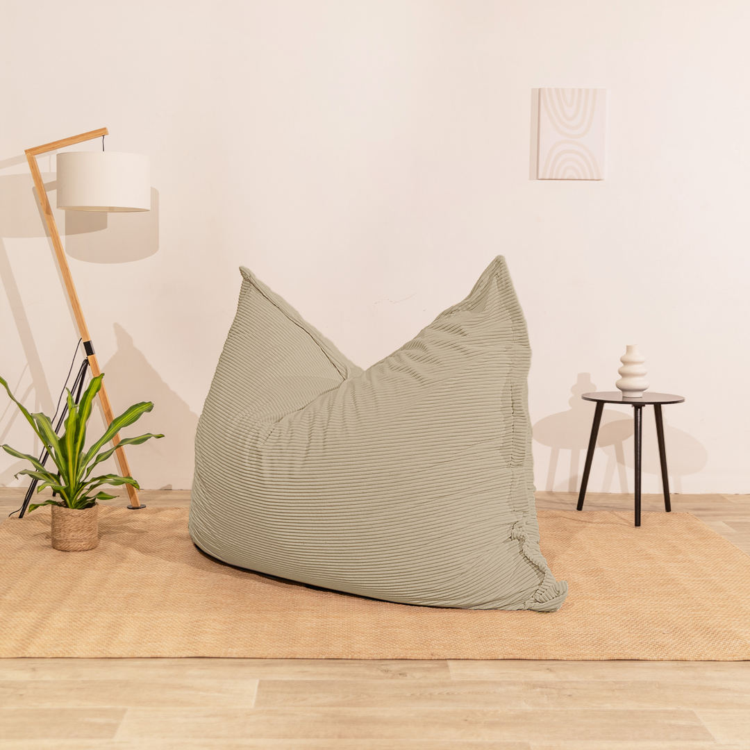 Poef van geribd fluweel met afneembare hoes - 140x180 cm