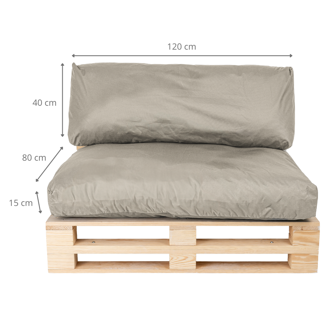 Waterafstotende palletkussens met afneembare hoes - SET
