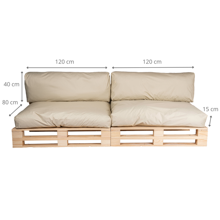 Waterdichte afneembare palletkussens - SET VAN 2