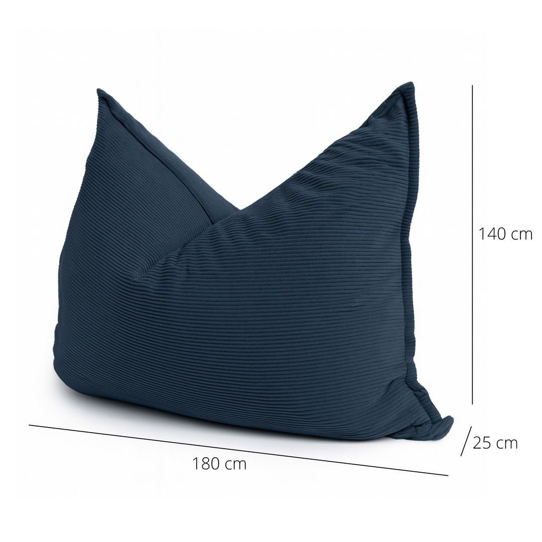 Poef van geribd fluweel met afneembare hoes - 140x180 cm