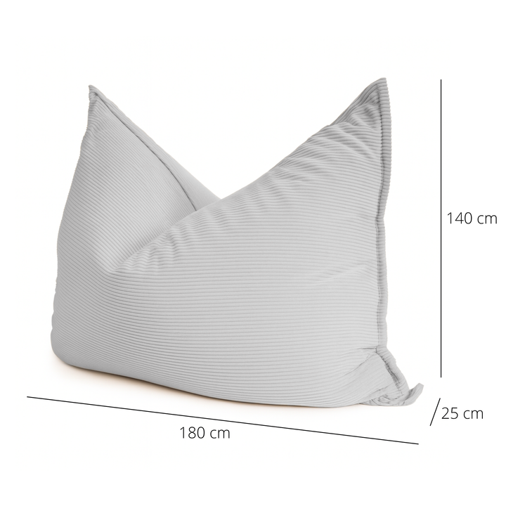 Poef van geribd fluweel met afneembare hoes - 140x180 cm