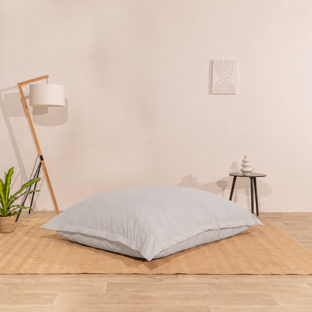 Poef van geribd fluweel met afneembare hoes - 140x180 cm