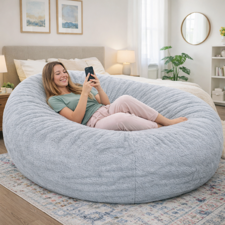 Grote lange zitzak met afneembare hoes - Bont - 160 cm