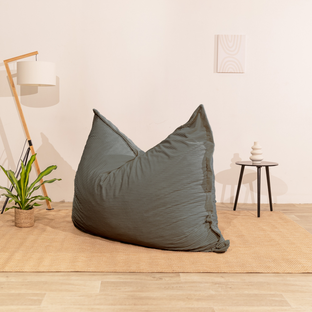 Poef van geribd fluweel met afneembare hoes - 140x180 cm