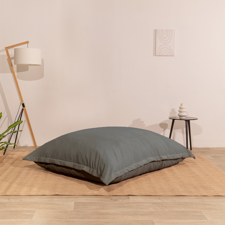 Poef van geribd fluweel met afneembare hoes - 140x180 cm