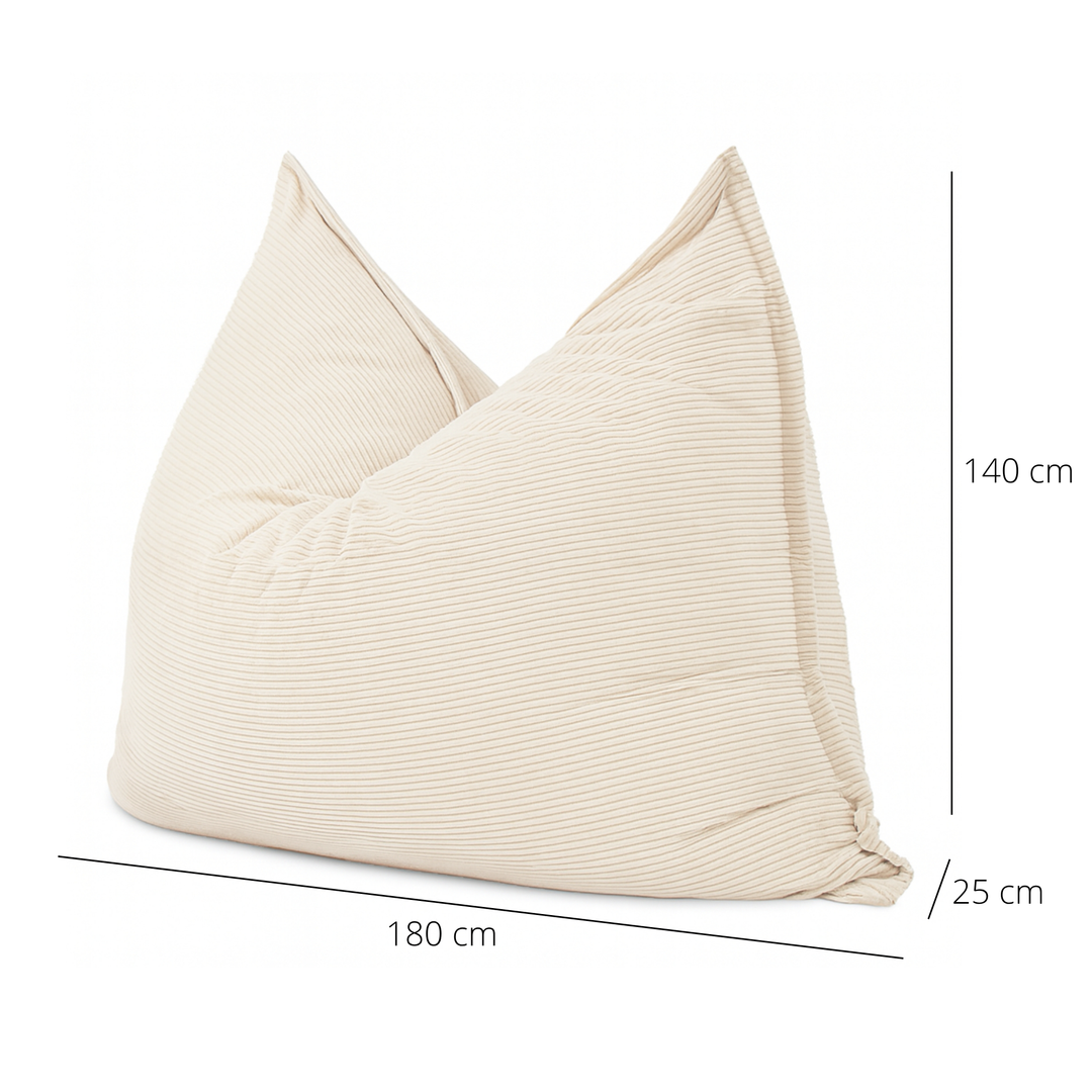Poef van geribd fluweel met afneembare hoes - 140x180 cm