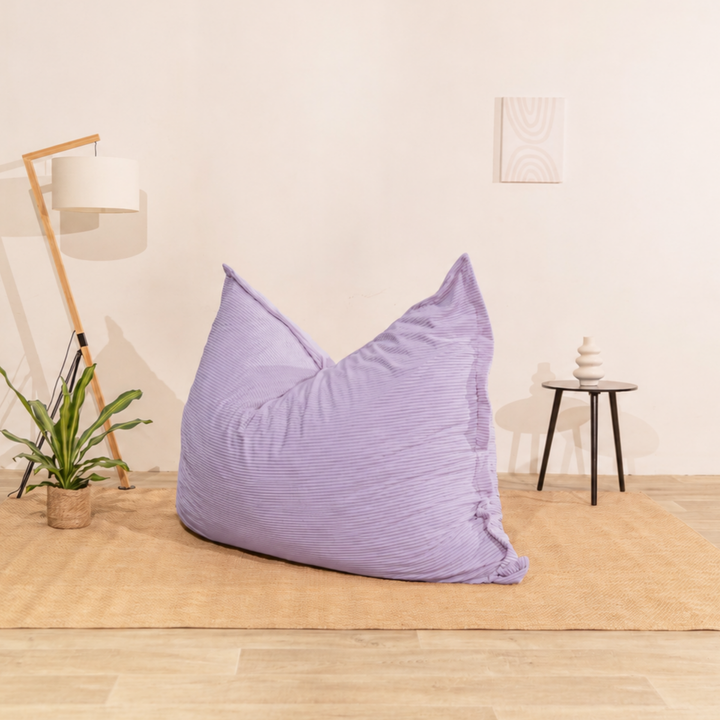 Poef van geribd fluweel met afneembare hoes - 140x180 cm