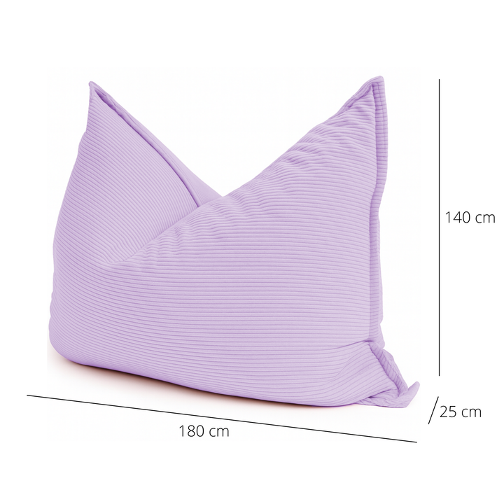 Poef van geribd fluweel met afneembare hoes - 140x180 cm