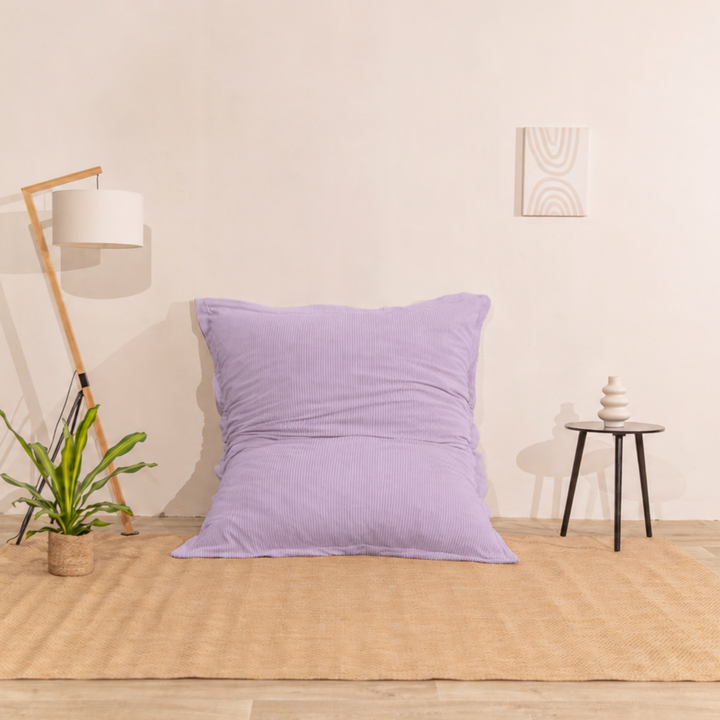 Poef van geribd fluweel met afneembare hoes - 140x180 cm