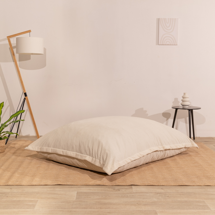 Poef van geribd fluweel met afneembare hoes - 140x180 cm