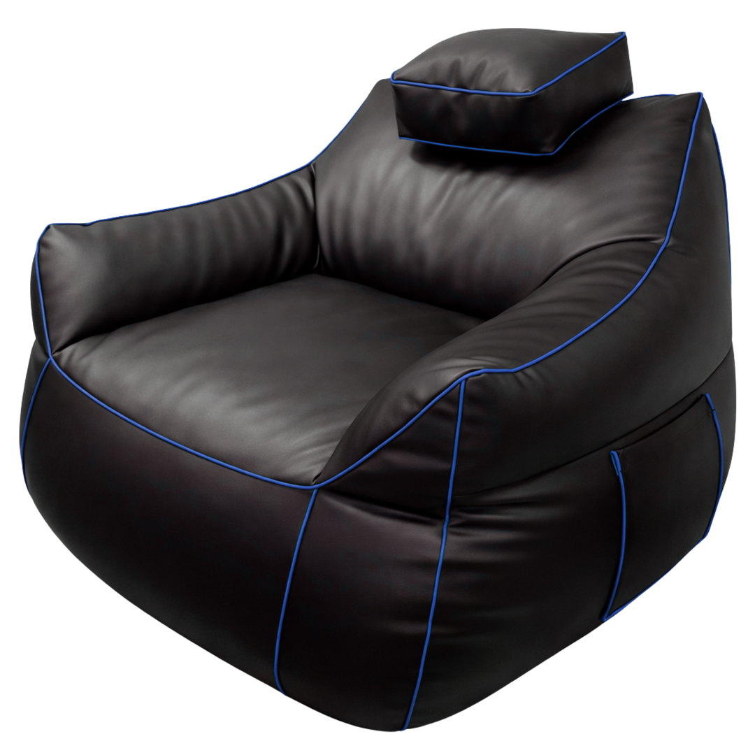 Pouf gaming en similicuir - 100x110 cm + Repose-pieds