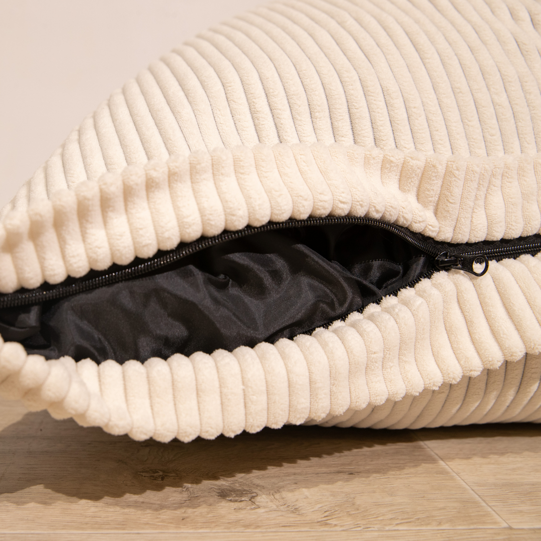 Poef van geribd fluweel met afneembare hoes - 140x180 cm
