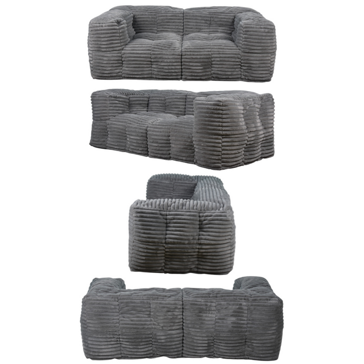 Modulaire Bank Ribfluweel - 90x180 Cm