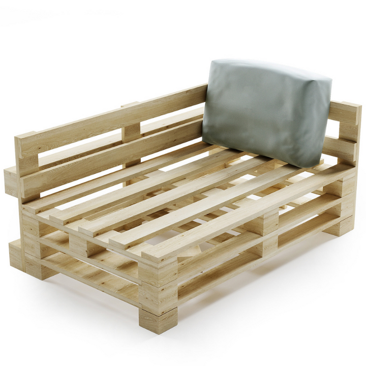 Waterafstotend afneembaar palletkussen - Hoek 60x40 cm