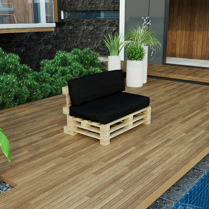 Afneembare kussenhoes voor pallet - Zitting 120 X 80 cm