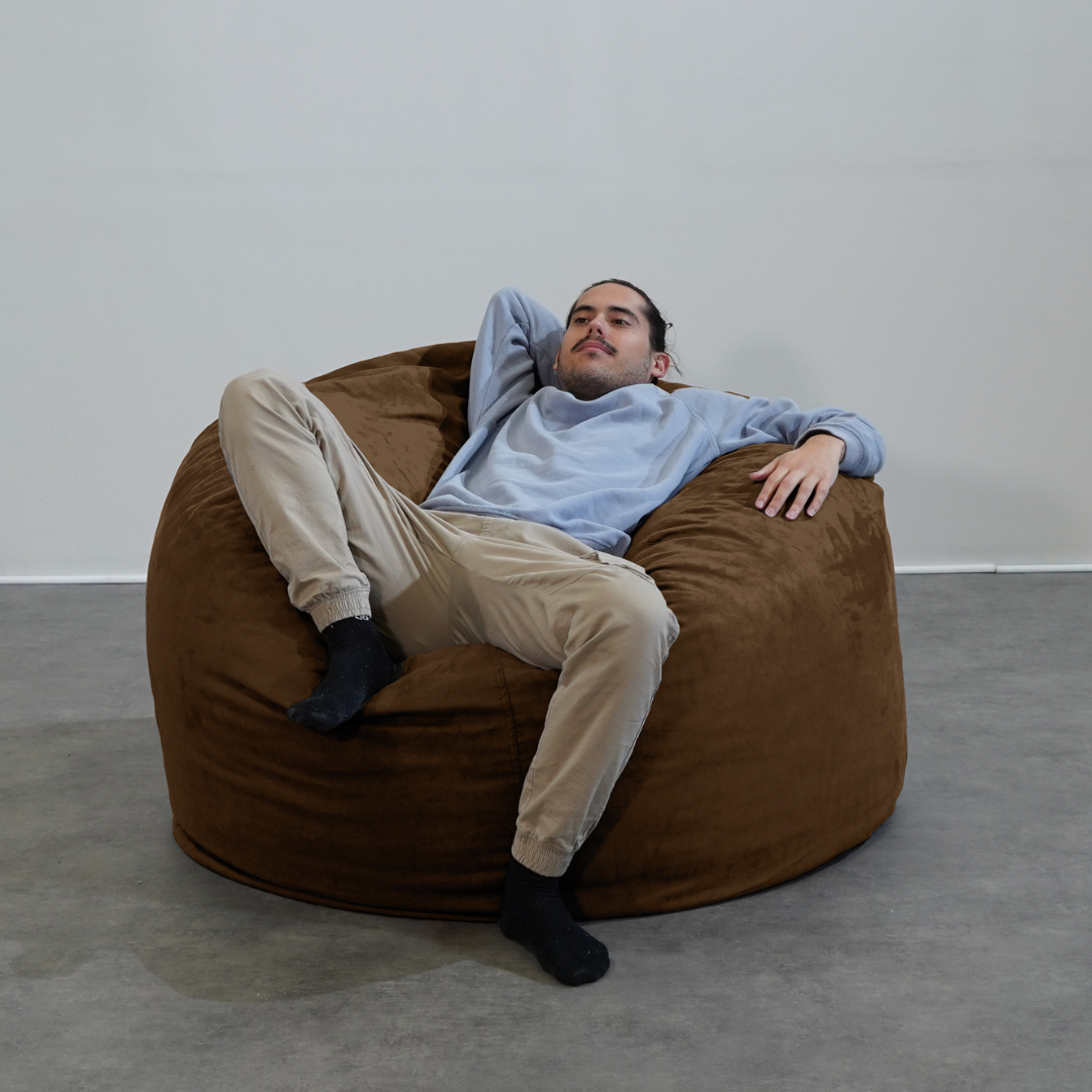 Alleen Hoes Gigantische Poef Microsuède - 120 Cm - Banabag
