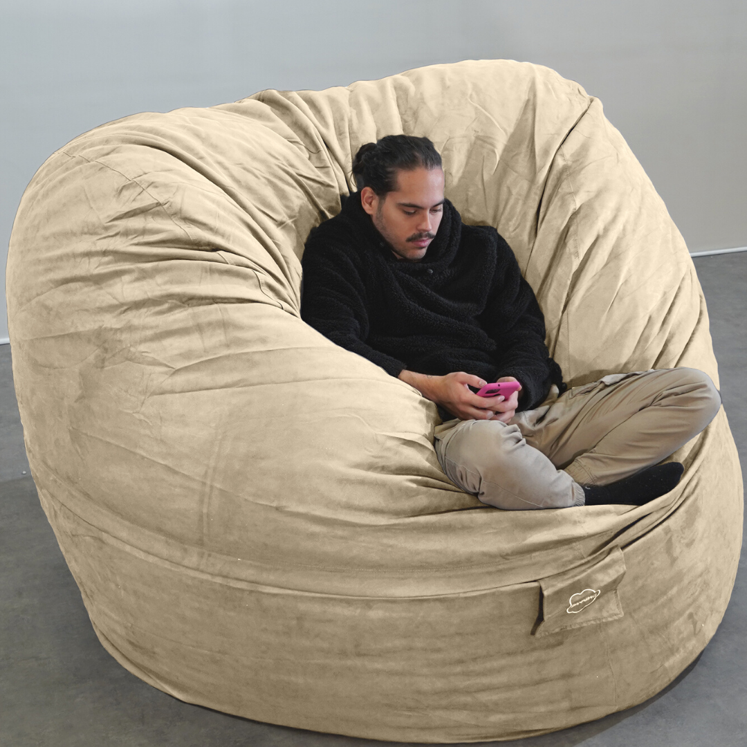 Housse Seule Pouf Géant Microsuède - 200 Cm - Banabag