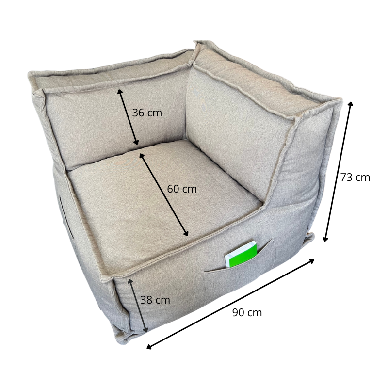 Omkeerbare hoekmodule voor modulaire bank - Linnenlook - 90x90 cm