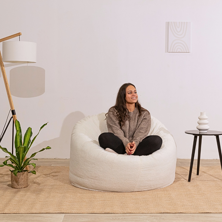Bouclé poef - 100 cm