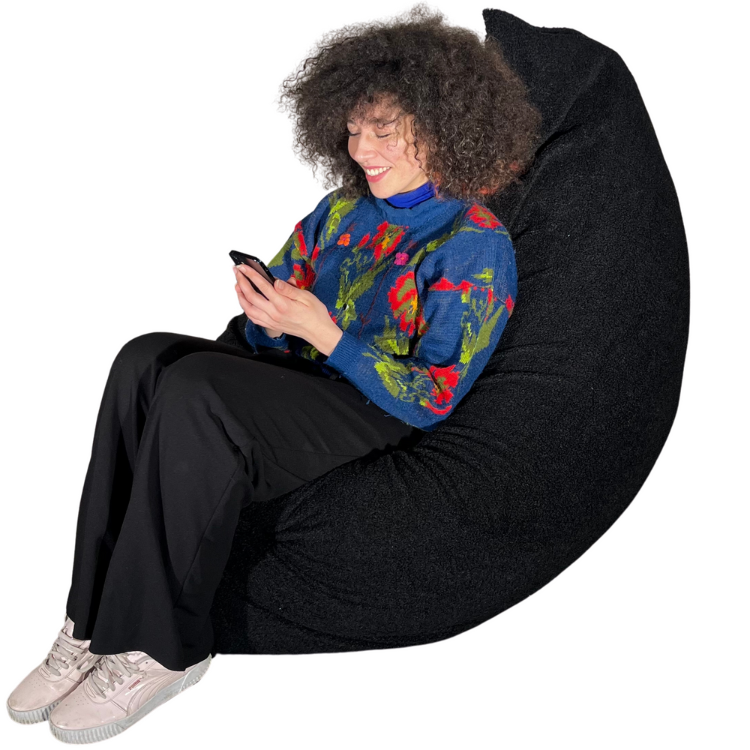 Afneembare Bouclé Poef - 140x180 Cm