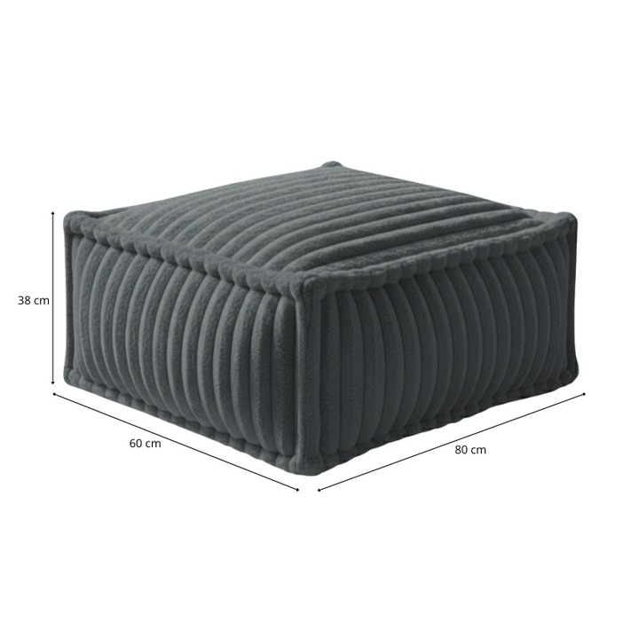 Hocker/Chaise-longue voor Modulaire Bank - Geribbelde Vacht - 80x60x38 Cm